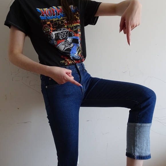 BLUE DENIM PATCH JEANS - Picture 4 of 6